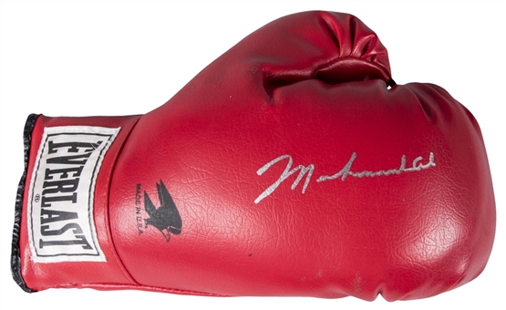 Muhammad Ali Autographed Red Everlast Boxing Glove (JSA)